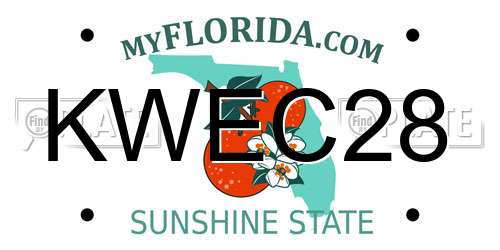 KWEC28 Florida License Plate