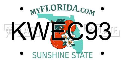 KWEC93 Florida License Plate