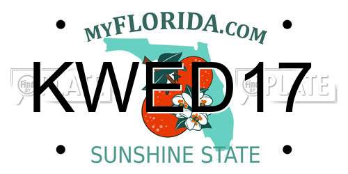 KWED17 Florida License Plate