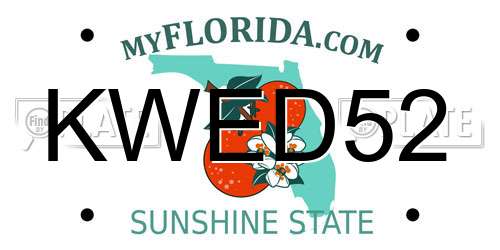 KWED52 Florida License Plate
