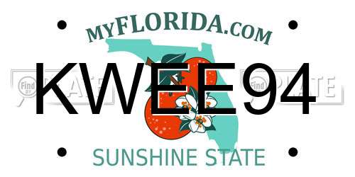 KWEE94 Florida License Plate