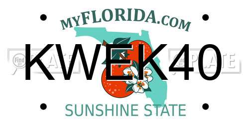 KWEK40 Florida License Plate