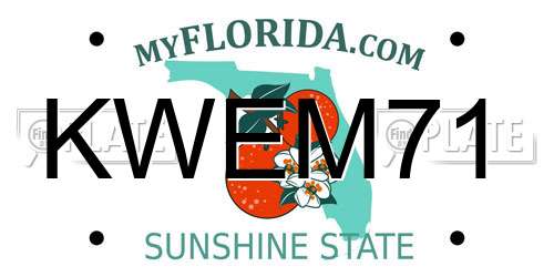 KWEM71 Florida License Plate