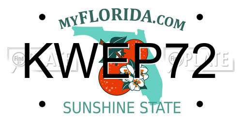 KWEP72 Florida License Plate