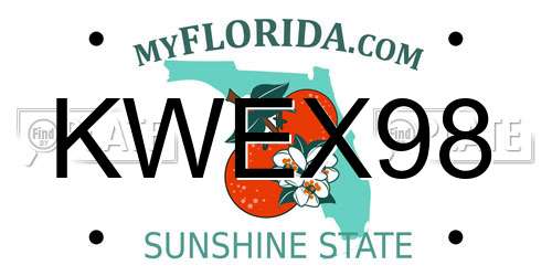 KWEX98 Florida License Plate