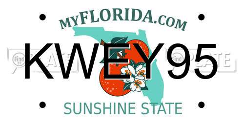 KWEY95 Florida License Plate