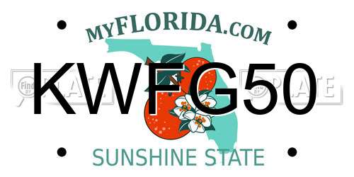 KWFG50 Florida License Plate