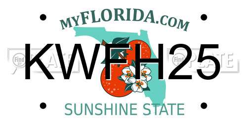 KWFH25 Florida License Plate