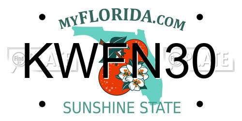 KWFN30 Florida License Plate
