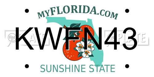 KWFN43 Florida License Plate