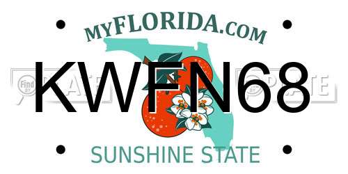 KWFN68 Florida License Plate