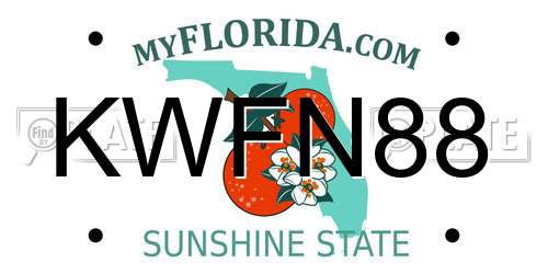 KWFN88 Florida License Plate