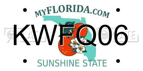 KWFQ06 Florida License Plate