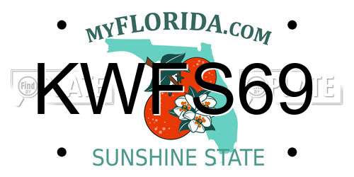 KWFS69 Florida License Plate