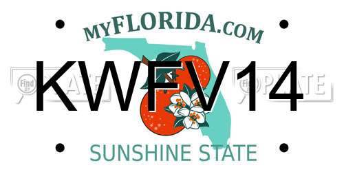 KWFV14 Florida License Plate