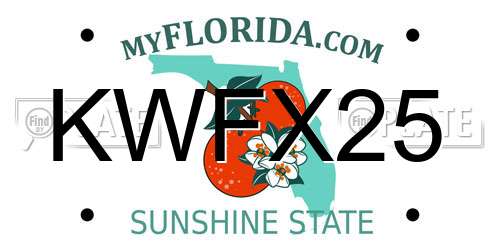 KWFX25 Florida License Plate