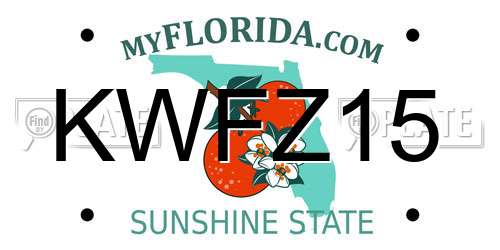 KWFZ15 Florida License Plate