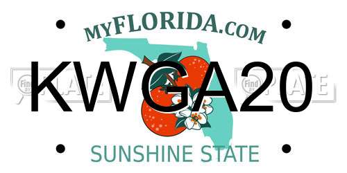 KWGA20 Florida License Plate