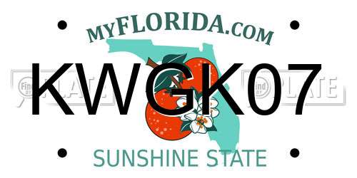 KWGK07 Florida License Plate