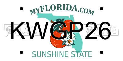 KWGP26 Florida License Plate