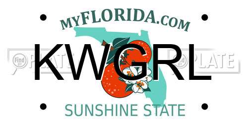 KWGRL Florida License Plate