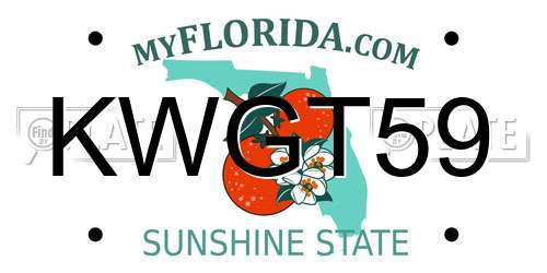 KWGT59 Florida License Plate