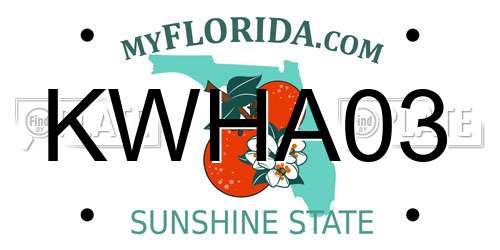 KWHA03 Florida License Plate