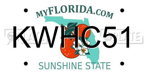 KWHC51 Florida License Plate