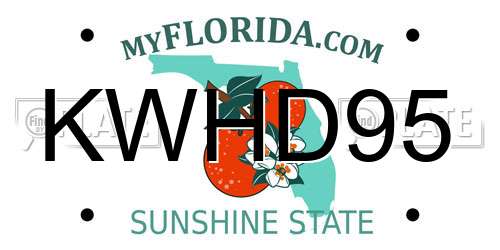 KWHD95 Florida License Plate