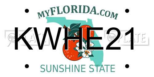 KWHE21 Florida License Plate