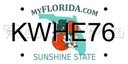 KWHE76 Florida License Plate