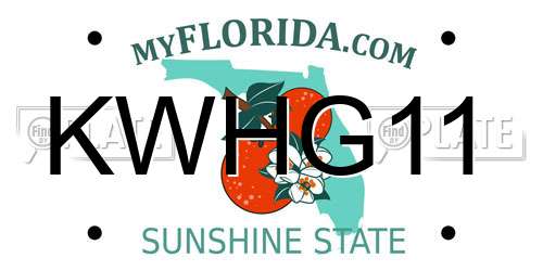 KWHG11 Florida License Plate