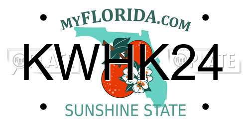 KWHK24 Florida License Plate