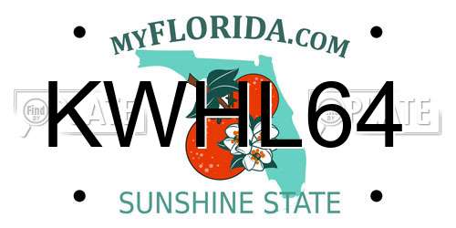 KWHL64 Florida License Plate