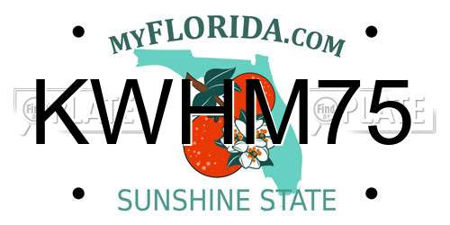 KWHM75 Florida License Plate