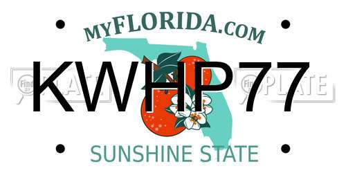KWHP77 Florida License Plate