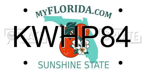 KWHP84 Florida License Plate