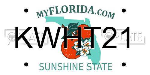 KWHT21 Florida License Plate