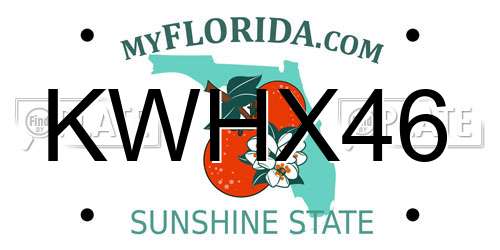 KWHX46 Florida License Plate