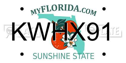 KWHX91 Florida License Plate