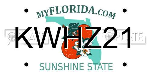 KWHZ21 Florida License Plate