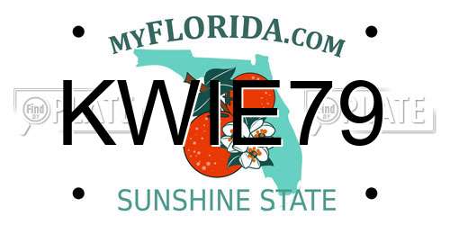 KWIE79 Florida License Plate