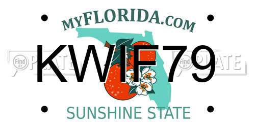 KWIF79 Florida License Plate