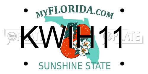 KWIH11 Florida License Plate