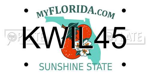 KWIL45 Florida License Plate