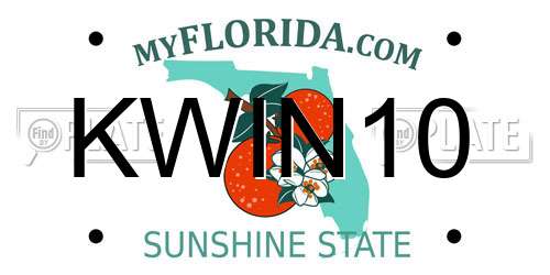 KWIN10 Florida License Plate