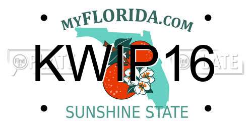 KWIP16 Florida License Plate