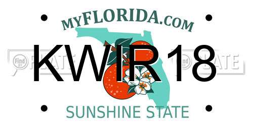 KWIR18 Florida License Plate