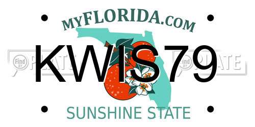 KWIS79 Florida License Plate