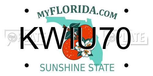 KWIU70 Florida License Plate